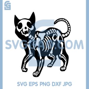 Creepy Skeleton Cat Svg, Skeleton Cat Svg