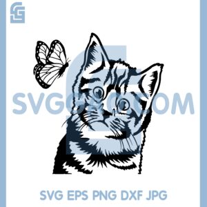 Cute Cat Svg Files, Curious Pet Svg, Peeking Face Animal Svg
