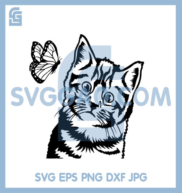 Cute Cat Svg Files, Curious Pet Svg, Peeking Face Animal Svg