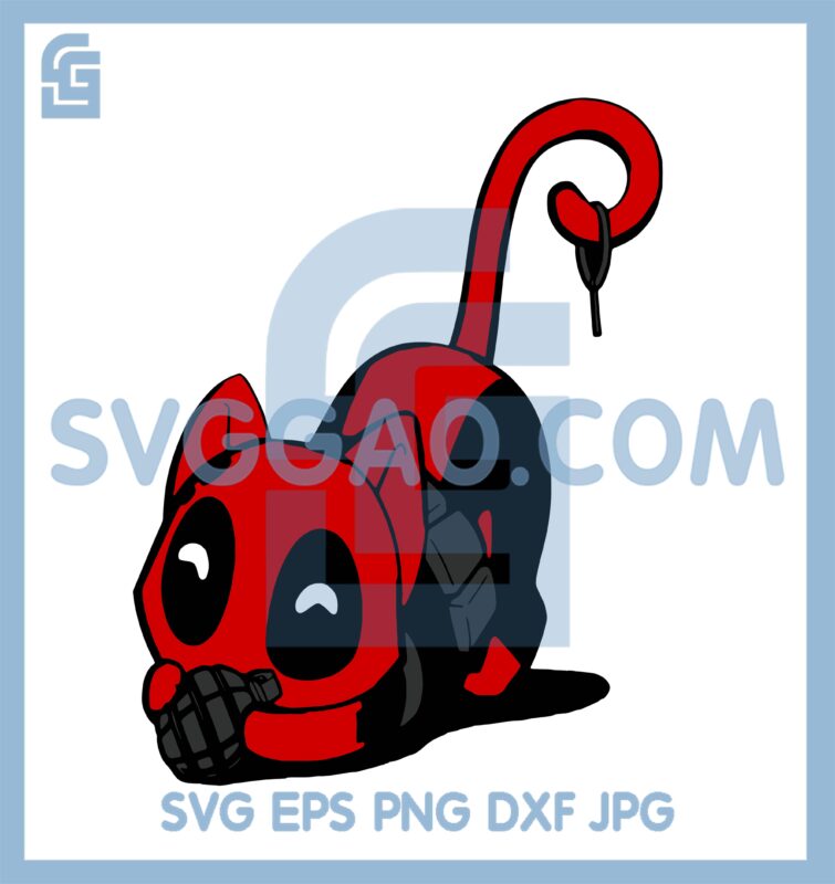 Deadpool Cat Svg, Deadpool Cute Svg, Cat Hero Deadpool Svg – SVGGAO