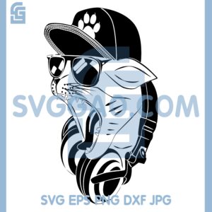 DJ Cat New Svg, Cat Music Svg, Cap Svg, Sunglasses Svg, Headphones Svg