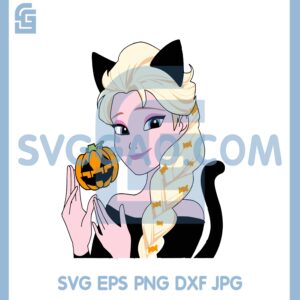 Elsa Princess Cat Halloween Svg, Hallowen Elsa Princess Svg, Halloween Gift Svg