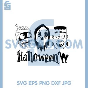 Frankenstein Ghost Skull Cat Svg, Frankenstein Halloween Mask Svg, Ghost Svg