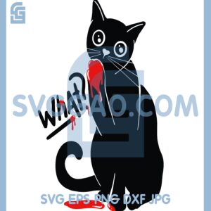Halloween Cat Bloody Svg, Black Cat Bloody Svg, Murder Kitten Bloody Svg