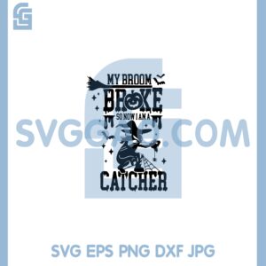 Halloween Softball Svg, My Broom Broke So No I Am A Catcher Svg, Softball Witch Melt Svg