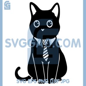 Business Cat with Tie Svg, Cat Tie Cute Svg