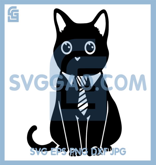 Business Cat with Tie Svg, Cat Tie Cute Svg