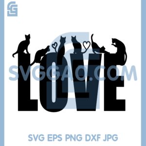 Cat Climbing Love Svg, Love Svg, Cat Love Svg, Love Cat Svg