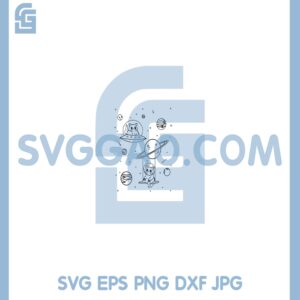 Cats In Space With Stars And Planets Svg, Astronaut Cat Svg, Space And Cat Svg