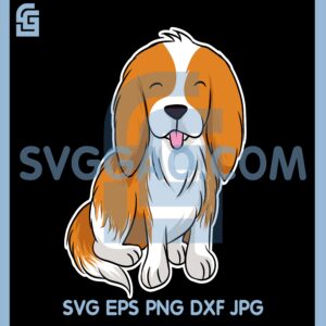 Cavalier King Dog Cartoon SVG