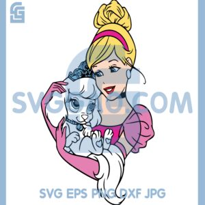 Cindrella Hugs Dog Cute Svg, Cindrella With Dog Svg, Cindrella Svg