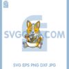 Corgi Eating Noodles Svg, Dog Corgi Eating Noodles Svg