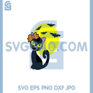 Cute Cat Black And Moon File Svg, Cat Halloween Files for Cricut