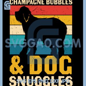 Champagne Bubbles Dog Snuggles SVG
