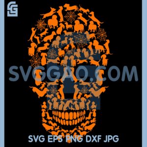 Dachshund Dog Skull Svg, Dachshund Skull Svg, Dog Spiderweb Svg