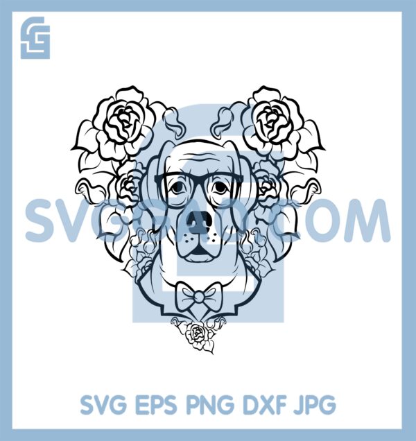 Dog Heart Flowrs Svg, Dog Heart Rouse Svg, I Love Dogs Svg