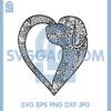 Dog Heart Mandala SVG, Dog Heart Flowers SVG