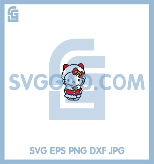 Hello Kitty Christmas Hat Svg, Cat Christmas Svg, Merry Christmas Svg