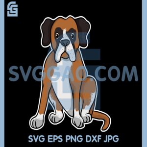Boxer Dog Cartoon SVG