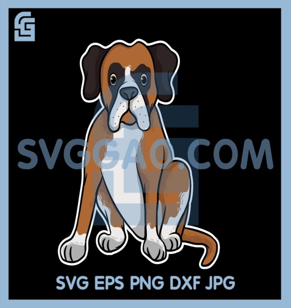 Boxer Dog Cartoon SVG