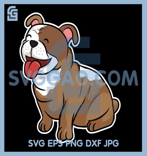 Bulldog Dog Cartoon SVG