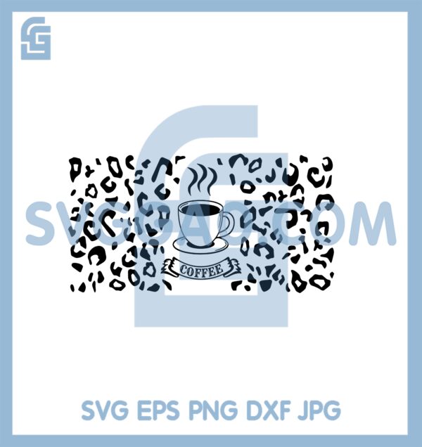 Coffee Leopard Can Wrap Svg, Cafe Libbey Can Shaped Beer Svg