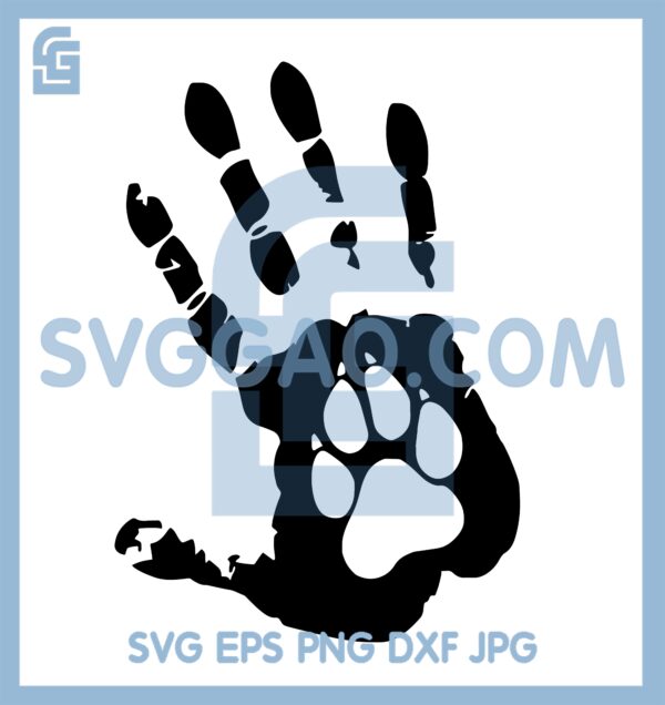 Dog Hand Marks Best Friend Svg, Hand Paw Print Svg, Paw and Hand Svg
