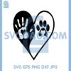 Heart Yin Yang Hand Dog Paws SVG, Car Sticker Black SVG