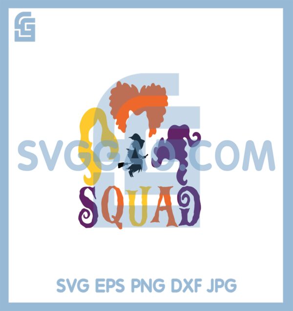 Halloween Hocus Pocus Squad Svg, Hocus Pocus Squad Hair Svg