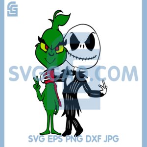 Grinch and Jack Skellington Svg,Halloween Skellington SVG