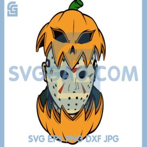 Halloween Face Pumpkin Jason Voorhees Svg, Jason Horror Pumpkin Svg, Movies Killers Svg