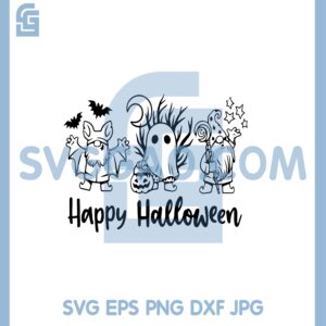 Halloween Gnomes Bat And Ghost Svg, Happy Halloween Gnomes Bat Svg