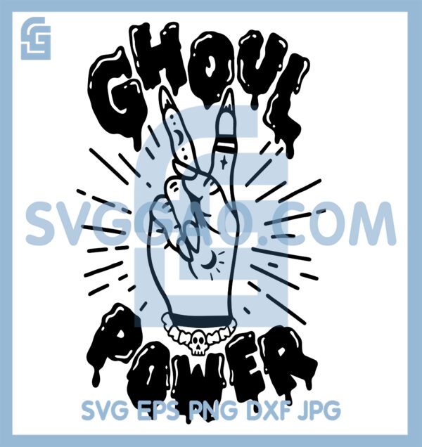 Halloween Hand Svg, Ghoul Power Svg, Witch Peace Hand Sign Svg