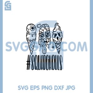 Halloween Ice Cream Melt Svg, Squad Ghouls Eye Svg, Scream Scoop Zombie Ghost Svg