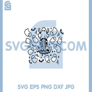 Halloween Spooky Season Starbucks Svg, Ghost Bat Night Happy Halloween Svg