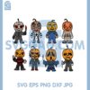 Bundle Horror Characters Pumpkin Heads Svg, Pumpkin Heads Svg, Halloween Ears Pumpkin Svg