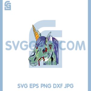 Creepy Unicorn Halloween Svg, Creepy Unicorn Files For Cricut, Zoombie Uncorn Svg