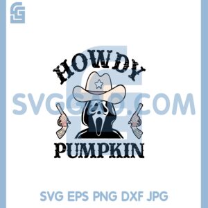 Ghost Cowboy And Guns Svg, Ghostface Howdy Pumpkin Svg, Groovy Cowboy Halloween Svg