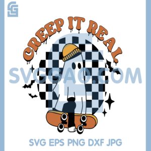 Ghost Hugs Skateboard Svg, Creep It Real Svg, Halloween Skateboard Svg