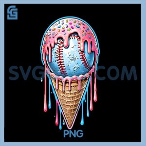 Baseball PNG, Ice Cream Sprinkles Drippy PNG
