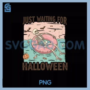Spooky Summer PNG, Skeleton Just Waiting For Halloween PNG