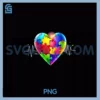 Love Heart Puzzle Acceptance PNG, Autism Awareness PNG