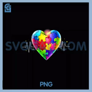 Love Heart Puzzle Acceptance PNG, Autism Awareness PNG