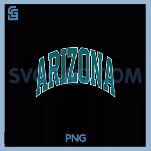 Retro Arizona Throwback PNG, Arizona Green Purple Classic AZ PNG