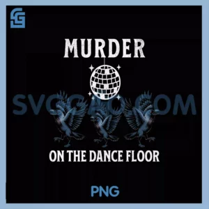 70s 80s Disco Murder on The Dance PNG, Floor Crow Halloween PNG