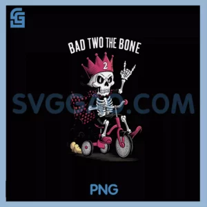 Halloween 2nd Birthday PNG, Tricycle Bad Two Bone PNG