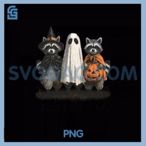 Spooky And Feral Cute PNG, Raccoon Halloween PNG