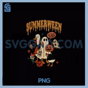 I Freaking Love Summerween PNG, Summer Halloween Spooky Goose PNG