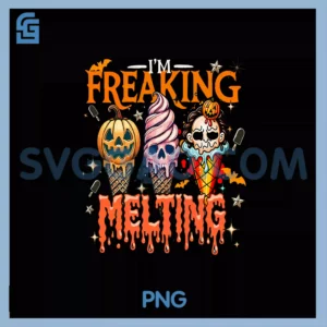 I'm Freaking Melting PNG, Ice Cream Halloween Horror Movie Summer PNG
