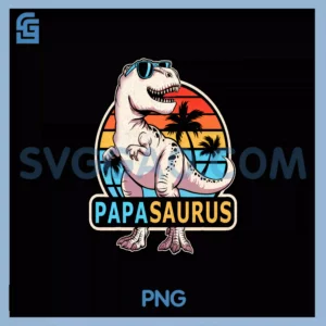 Papa Saurus PNG, T Rex Men Daddy Dad Dinosaur Family Matching PNG